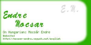 endre mocsar business card