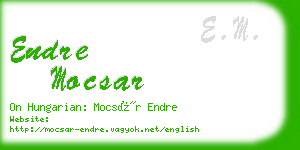 endre mocsar business card